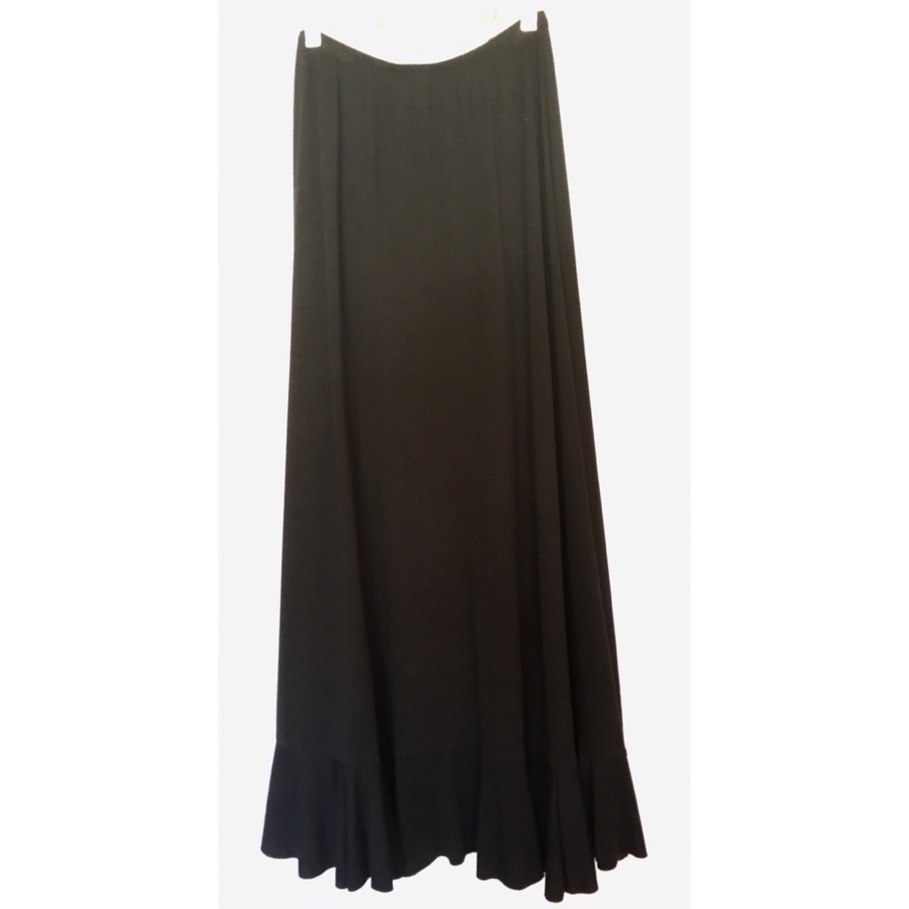 Soft t-shirt fabric maxi skirt with side ruffle - Picture 5 of 7